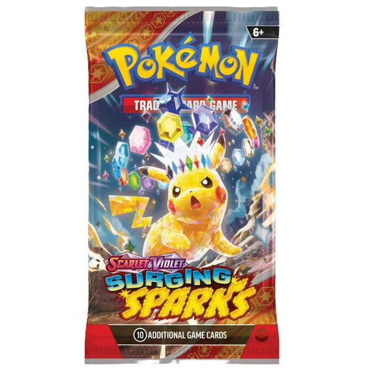 Pokemon Surging Sparks pack with Pikachu in a stellar crown