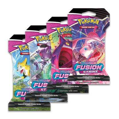 set of 4 Pokemon fusion Strike sleeved booster packs on fireleaftcg.com